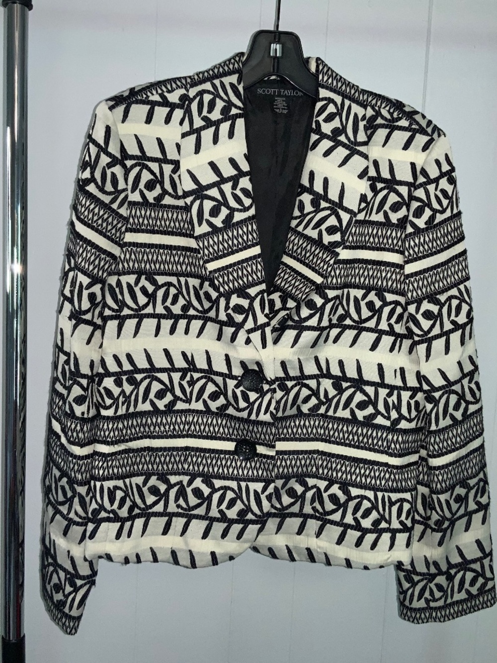 Scott Taylor Womans Tapestry Crop Jacket Blazer Sz L Art To Wear